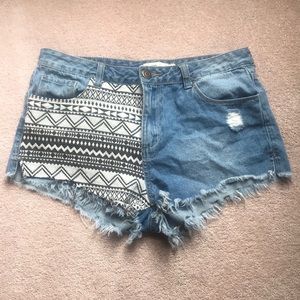 Bluenotes Tribal Patterned Jean Shorts